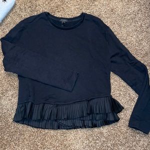 J. Crew black ruffle hem sweatshirt size medium